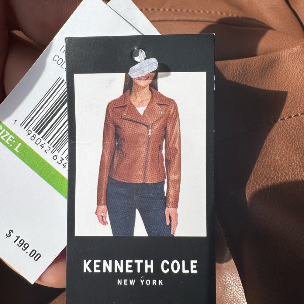 Kenneth‎ Cole Women's Tan Faux Leather Jacket